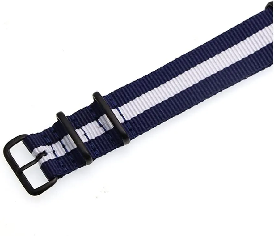 18 20 22 24mm Sportstrap Belt Buckle Bracelet Watch Black (Band Color : Army Blue, Band Width : 20mm)