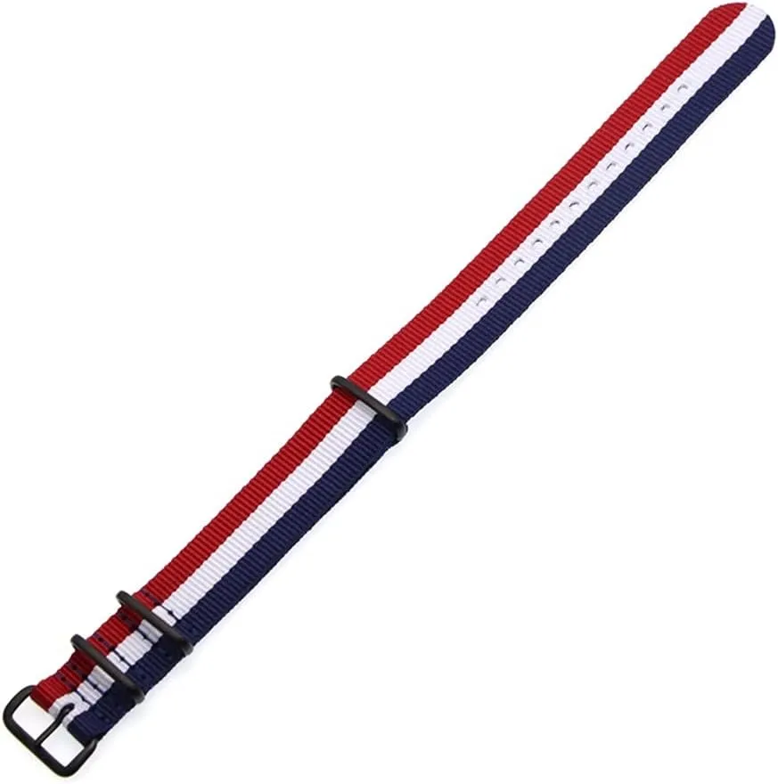 18 20 22 24mm Sportstrap Belt Buckle Bracelet Watch Black (Band Color : Army Blue, Band Width : 20mm)