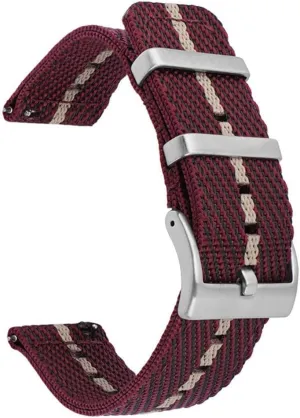 18/20/22/24mm Woven Nylon Strap Stainless Steel Buckle Quick Release Men Women Diagonal Stripe Replacement Watch Band
