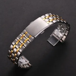 18mm 22mm 20mm Stainless Steel Straps Bracelet Replaceme(Five Metals Gold,18mm)