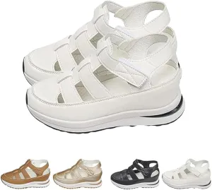 2025 New Women's Hollow Out Breathable Platform Wedge Sandals,Fashionable Roman sandals closed toe comfortable casual sandals