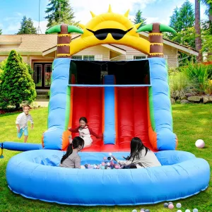 22.5FT(L) Commercial Inflatable Water Slide for Kids Adults, Heavy Duty Full PVC Inflatable Water Slide with 950W Blower for Backyard, Outdoor Slide Park