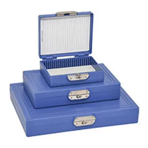 2306-4-CS Pelco Microslide Storage Box for 25 Slide, 1.26" Height, 3.7" Wide, 4.1" Length, ABS, Blue (Pack of 12)
