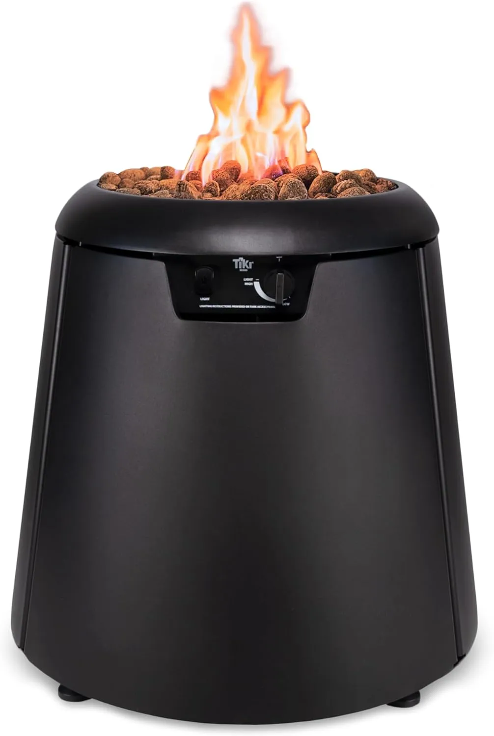 28.5-Inch Customizable Propane Fire Pit, 40,000 BTU Outdoor Gas Fire Pit with Lava Rocks & Burner Cover – Modern Black Design for Patio, Backyard, and Outdoor Spaces