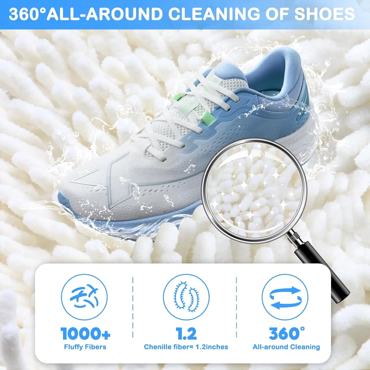 2Pcs Shoe Washing Machine Bag,Shoes Laundry Bag for Shoes Sneaker,2 Pairs Adjustable Shoe Trees, Reusable and Durable Zipper Shoe Washing Bag for All Shoe Types(Beige White)