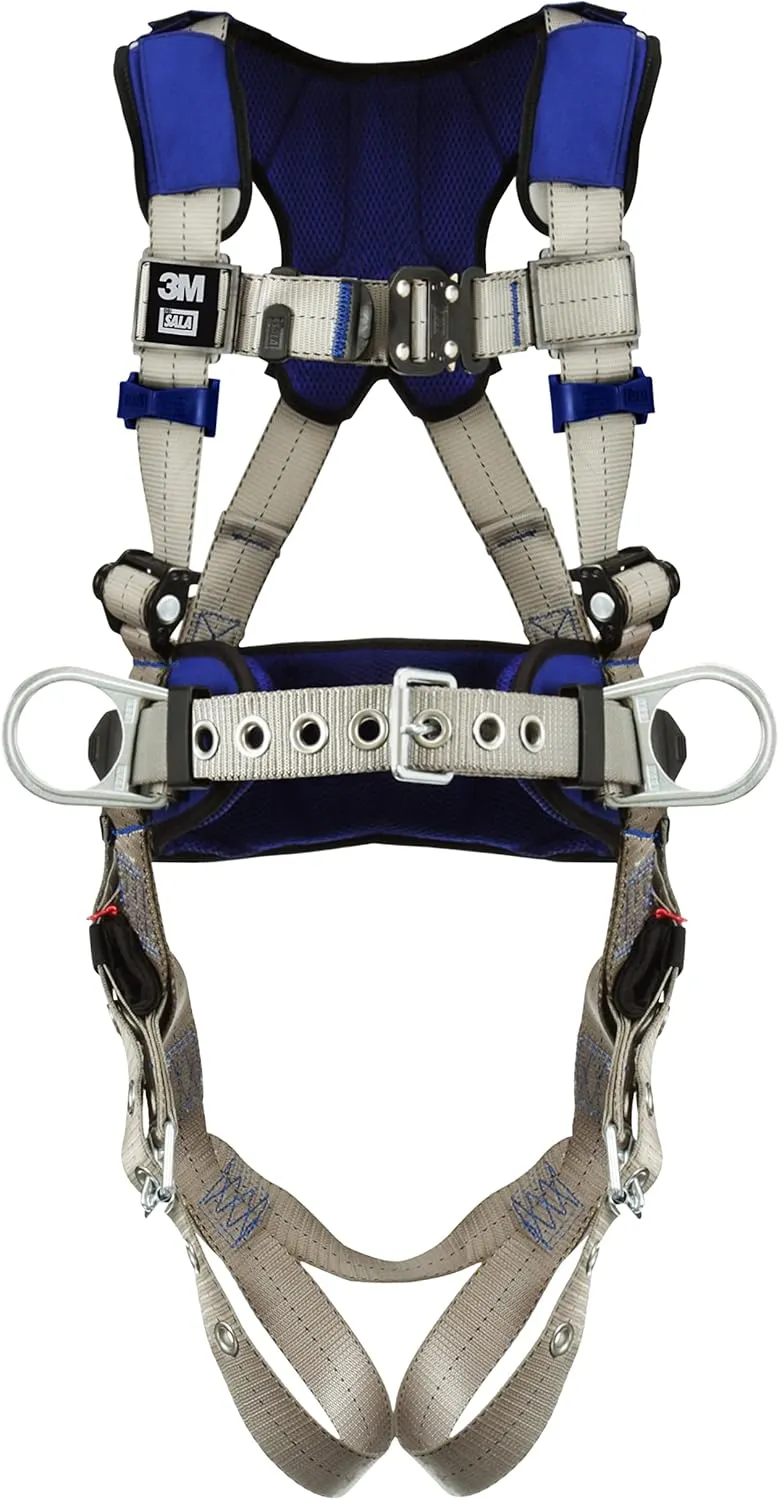 3M DBI-SALA ExoFit X100 Comfort Construction Positioning Safety Harness, OSHA, ANSI, 3 D-Ring Connections, Tongue Leg Buckles, Quick Connect Chest Buckle, 1401110, Small