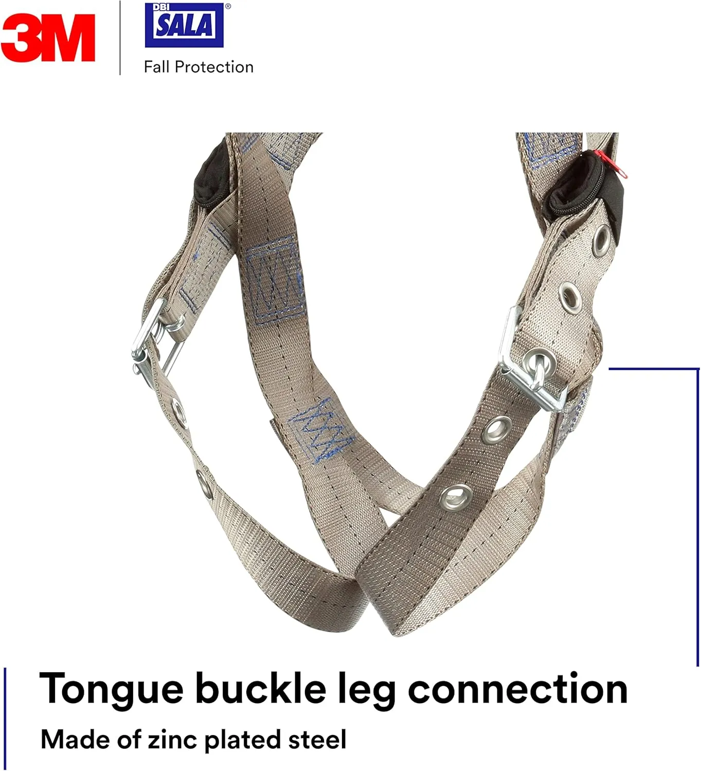 3M DBI-SALA ExoFit X100 Comfort Construction Positioning Safety Harness, OSHA, ANSI, 3 D-Ring Connections, Tongue Leg Buckles, Quick Connect Chest Buckle, 1401110, Small