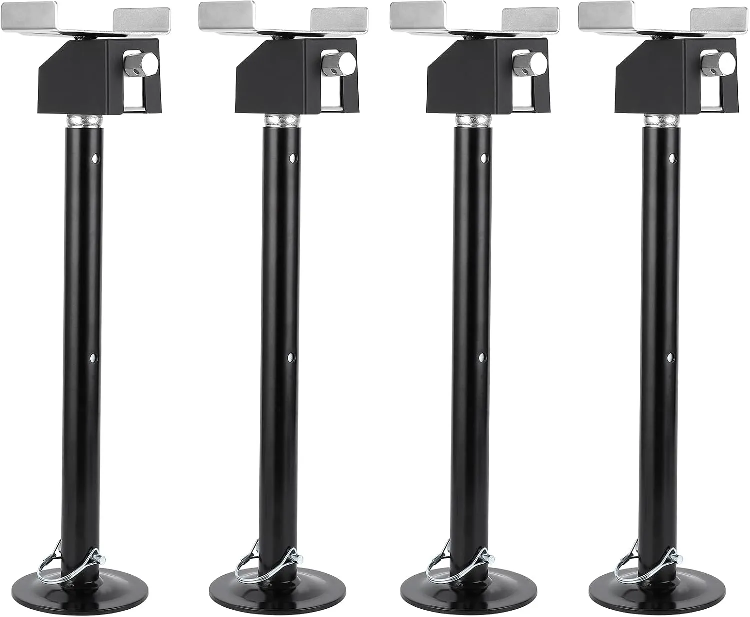 4 Pack RV Slide Out Jacks - Heavy-Duty Steel Supports Up to 10,000 Lbs, Adjustable Height 21.06" to 34.25" - Black Camper Support