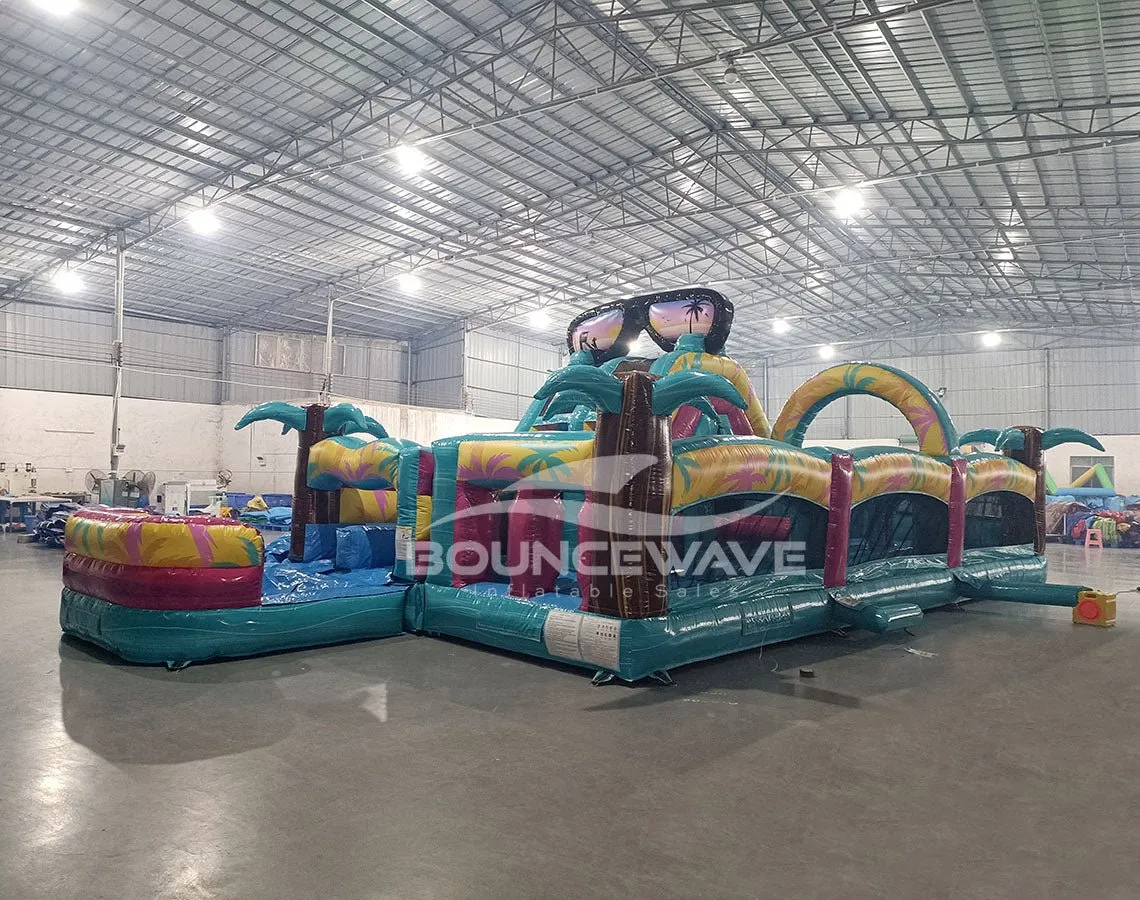40ft Island Flow Wrap-Around 2PC Wet/Dry Inflatable Obstacle Course