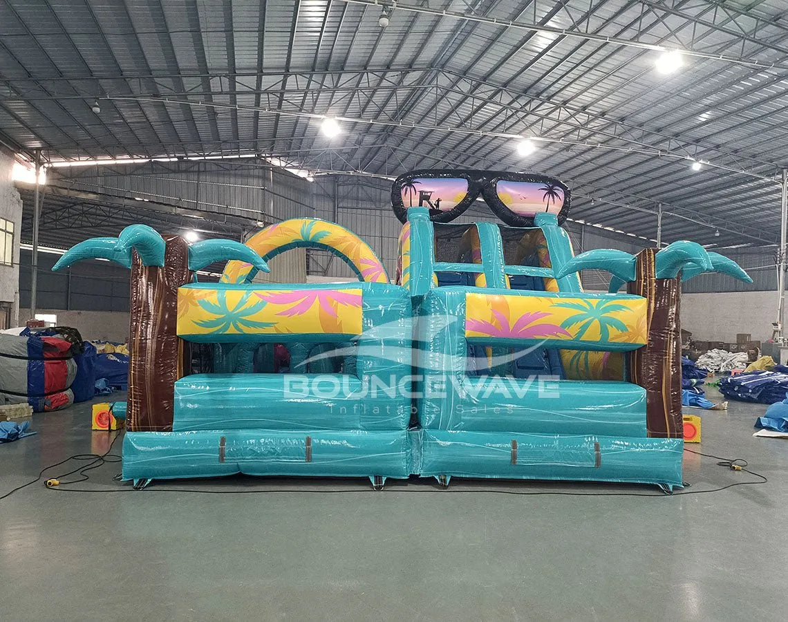 40ft Island Flow Wrap-Around 2PC Wet/Dry Inflatable Obstacle Course