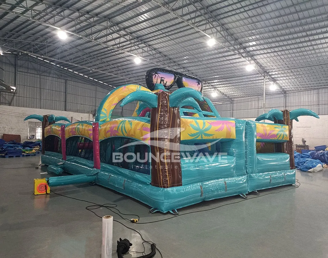 40ft Island Flow Wrap-Around 2PC Wet/Dry Inflatable Obstacle Course