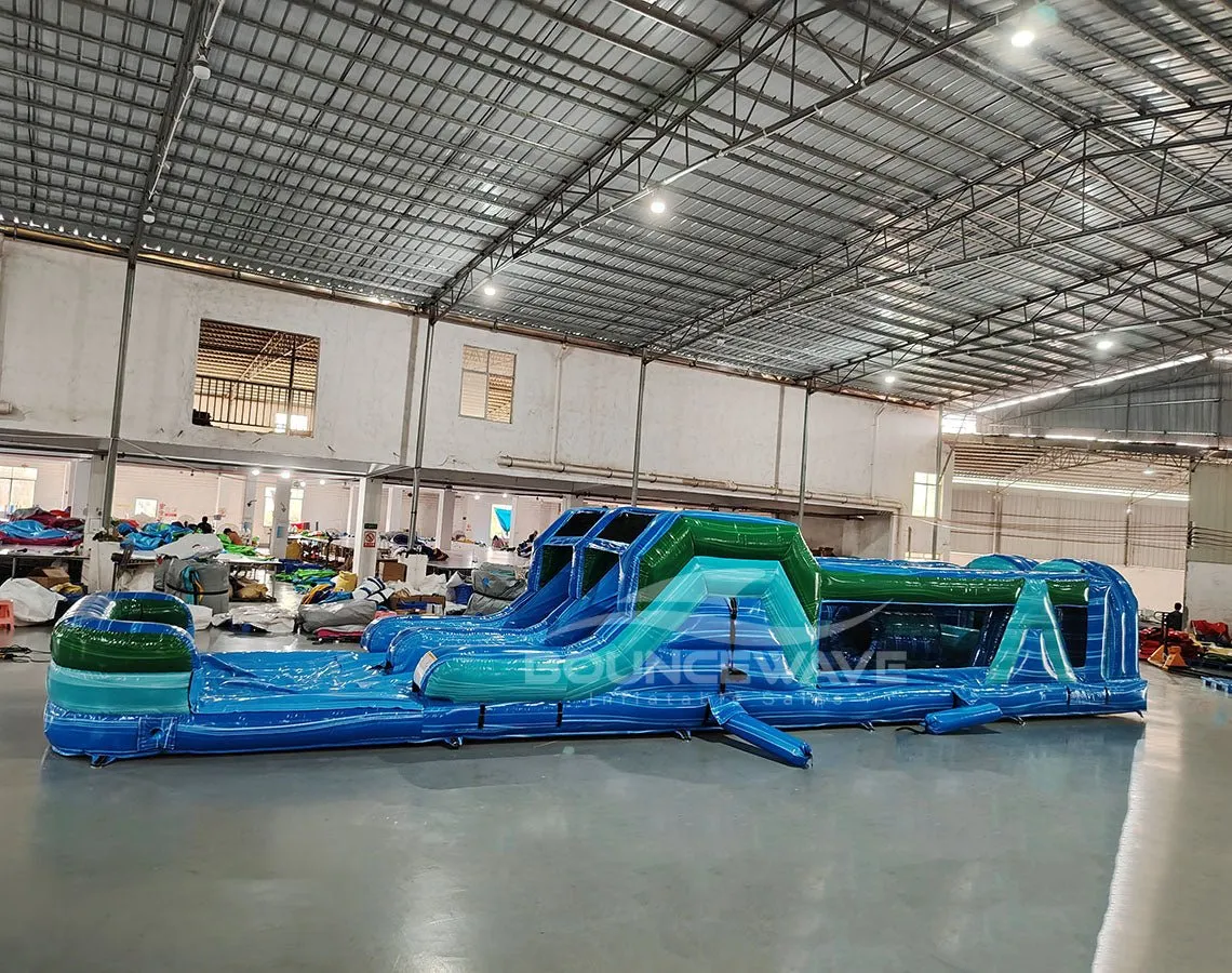 46ft Island Drop "Flash" Hybrid Inflatable Obstacle Course
