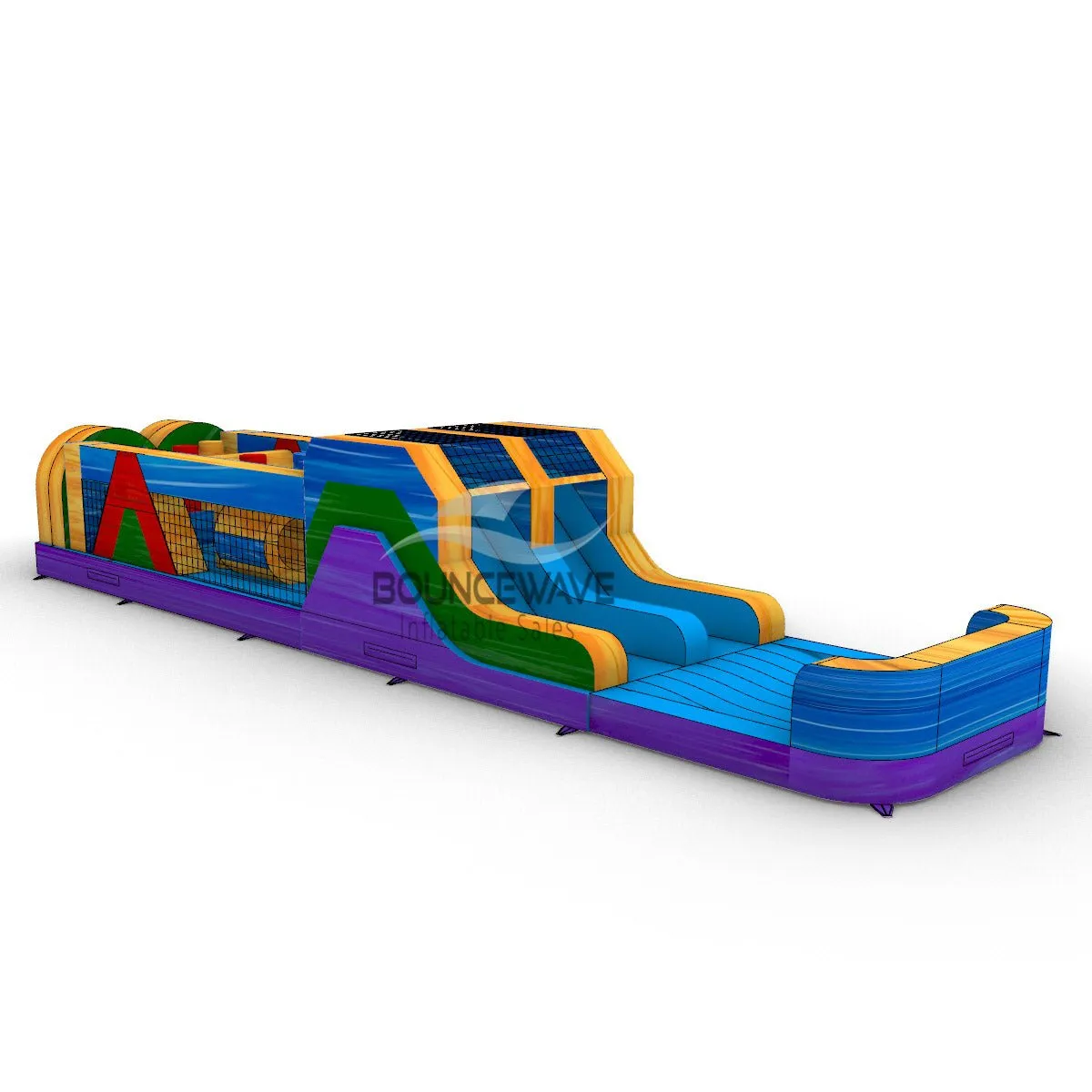 46ft Multi Marble "Flash" Hybrid Inflatable Obstacle Course
