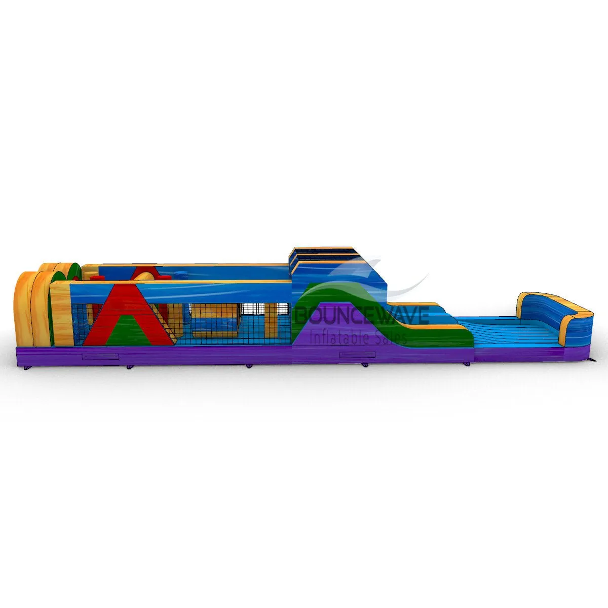 46ft Multi Marble "Flash" Hybrid Inflatable Obstacle Course
