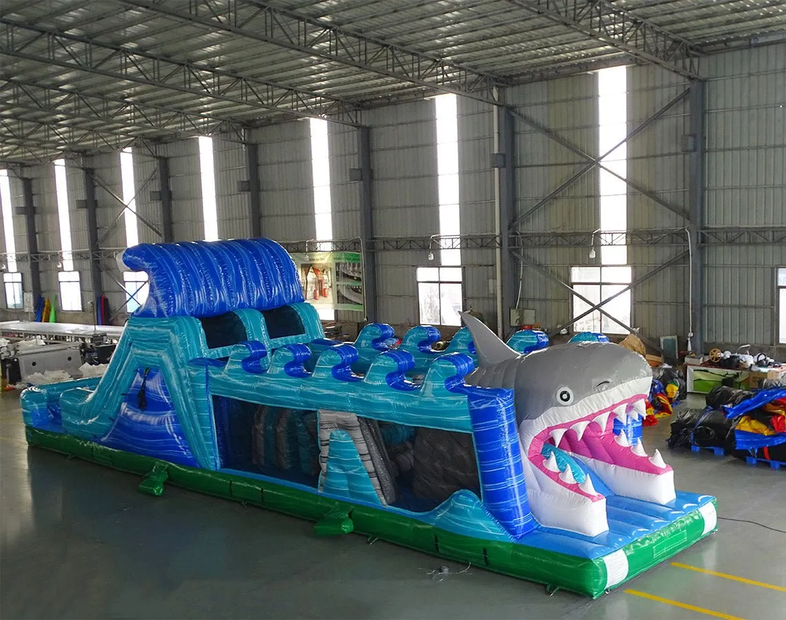 50ft Shark Attack Wet/Dry Inflatable Obstacle Course