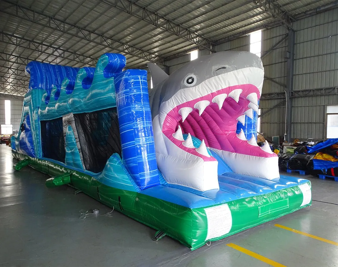 50ft Shark Attack Wet/Dry Inflatable Obstacle Course