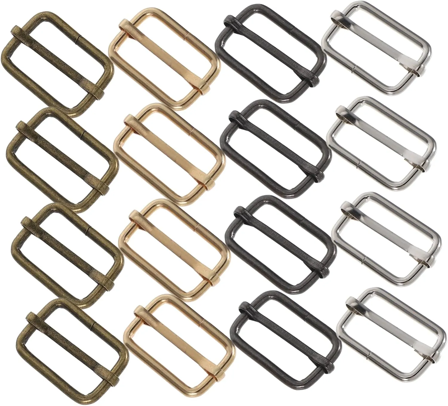 60Pcs Adjustable Metal Slide Buckles for Bags Straps Versatile Quick Release Connection Buckle for Backpack Strap Adjustments Elegant Design
