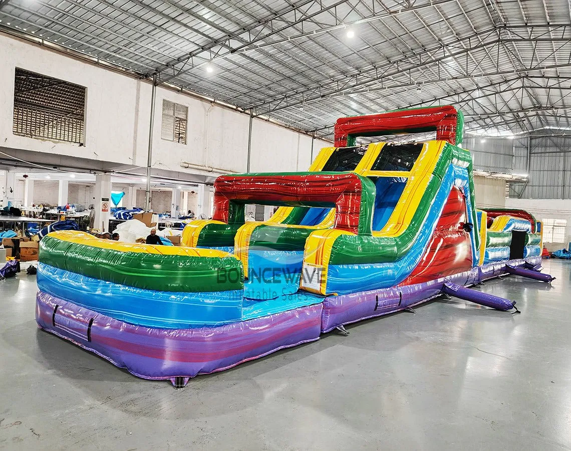 62ft Euro Marble 2-Piece Wet/Dry Inflatable Obstacle Course