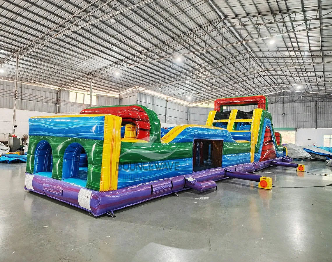 62ft Euro Marble 2-Piece Wet/Dry Inflatable Obstacle Course