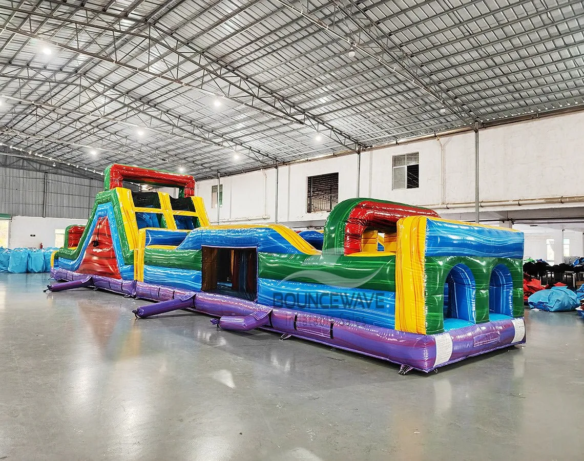 62ft Euro Marble 2-Piece Wet/Dry Inflatable Obstacle Course