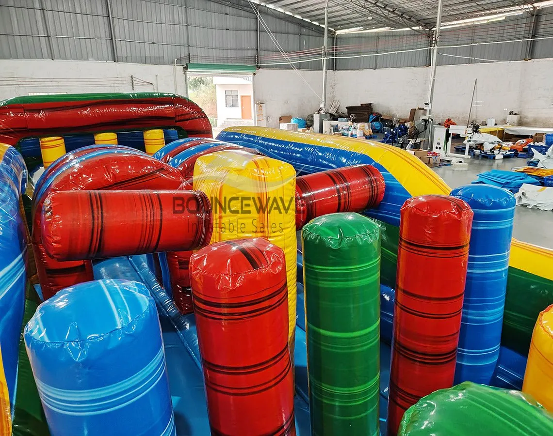 62ft Euro Marble 2-Piece Wet/Dry Inflatable Obstacle Course