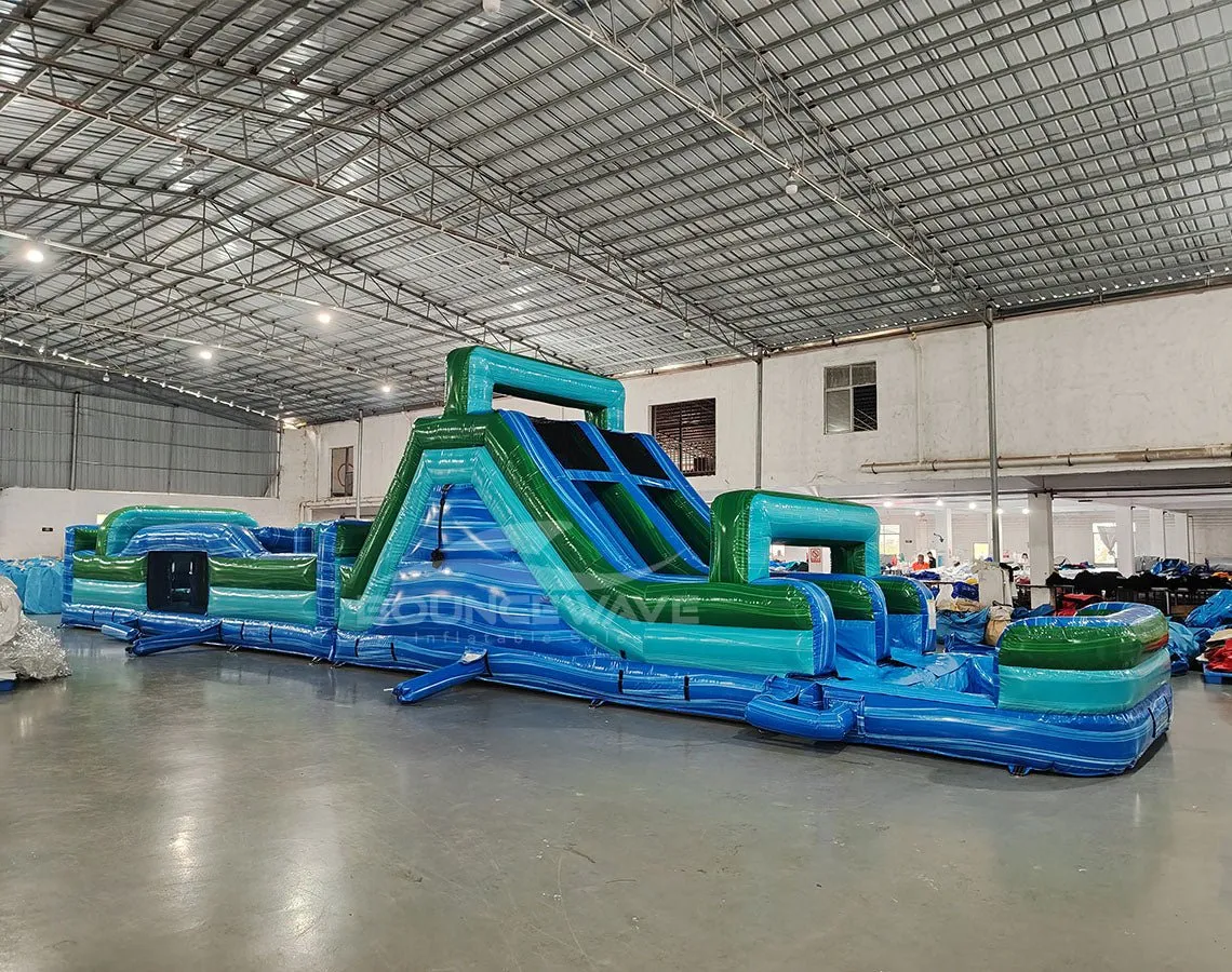 62ft Island Drop 2-Piece Wet/Dry Inflatable Obstacle Course