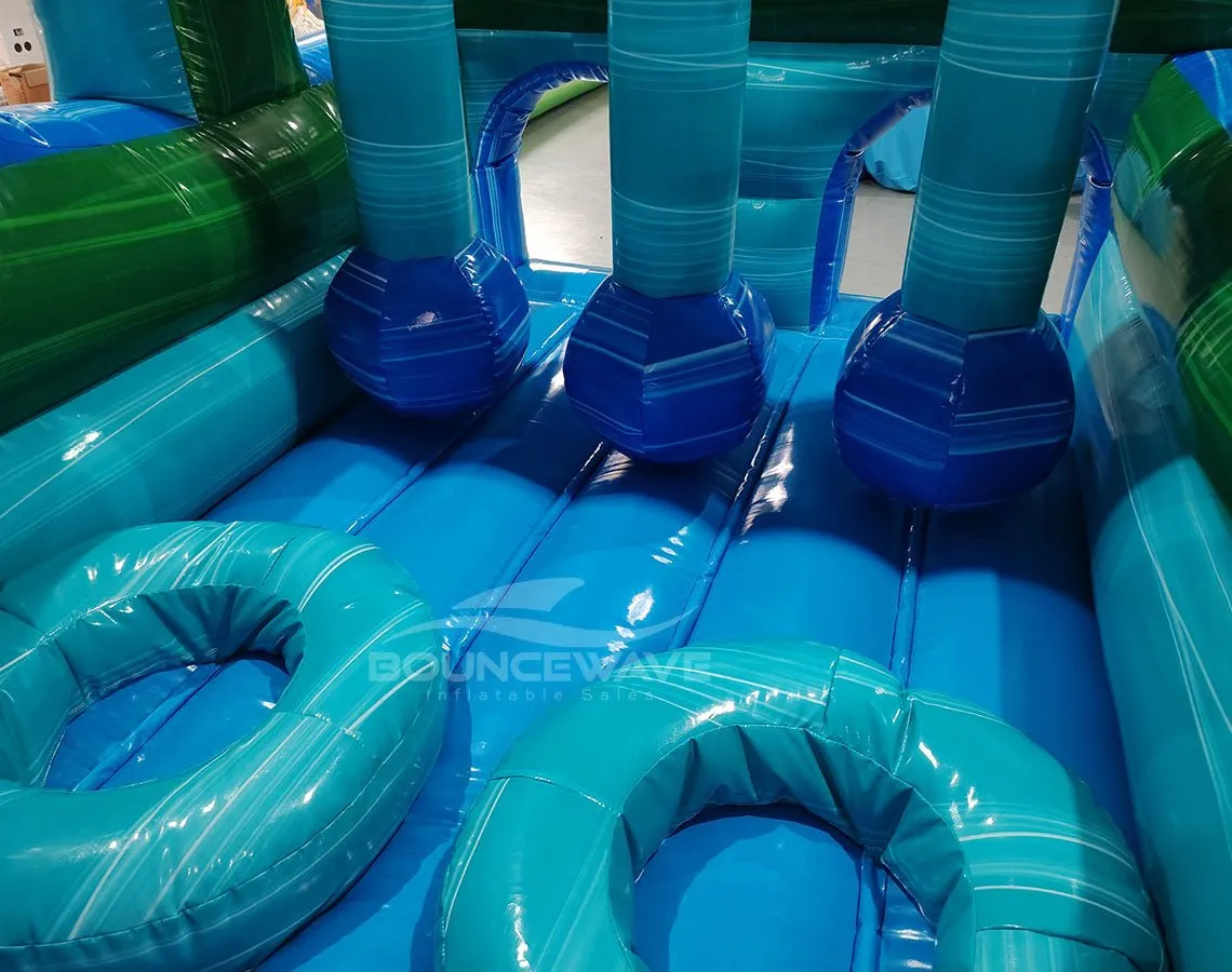 62ft Island Drop 2-Piece Wet/Dry Inflatable Obstacle Course