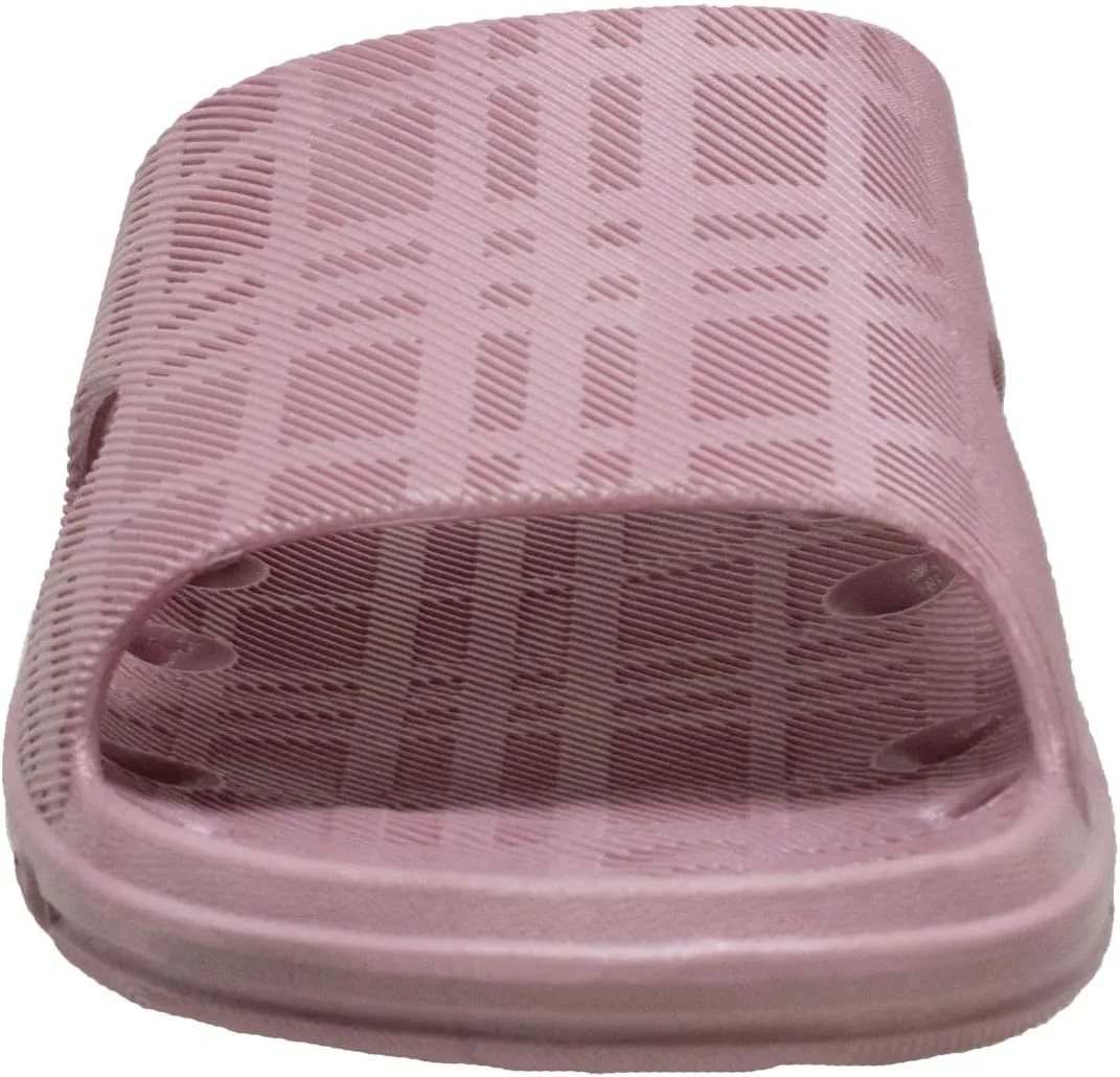Ad Tec Women’s PVC Slide Sandal Shower Drainage Holes Comfortable, Non-Slip and Quick Dry, Casual Indoor/Outdoor Slippers