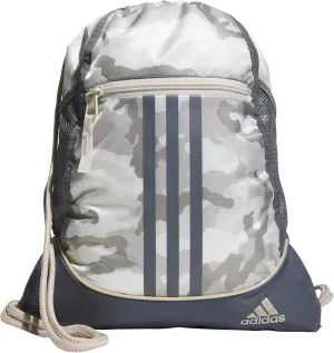adidas Alliance Sackpack, Drawstring, Lightweight Small Gym Bag for Women, Soccer Backpack, Camouflage Wonder Beige/Onix Grey/Alumina Beige, One Size