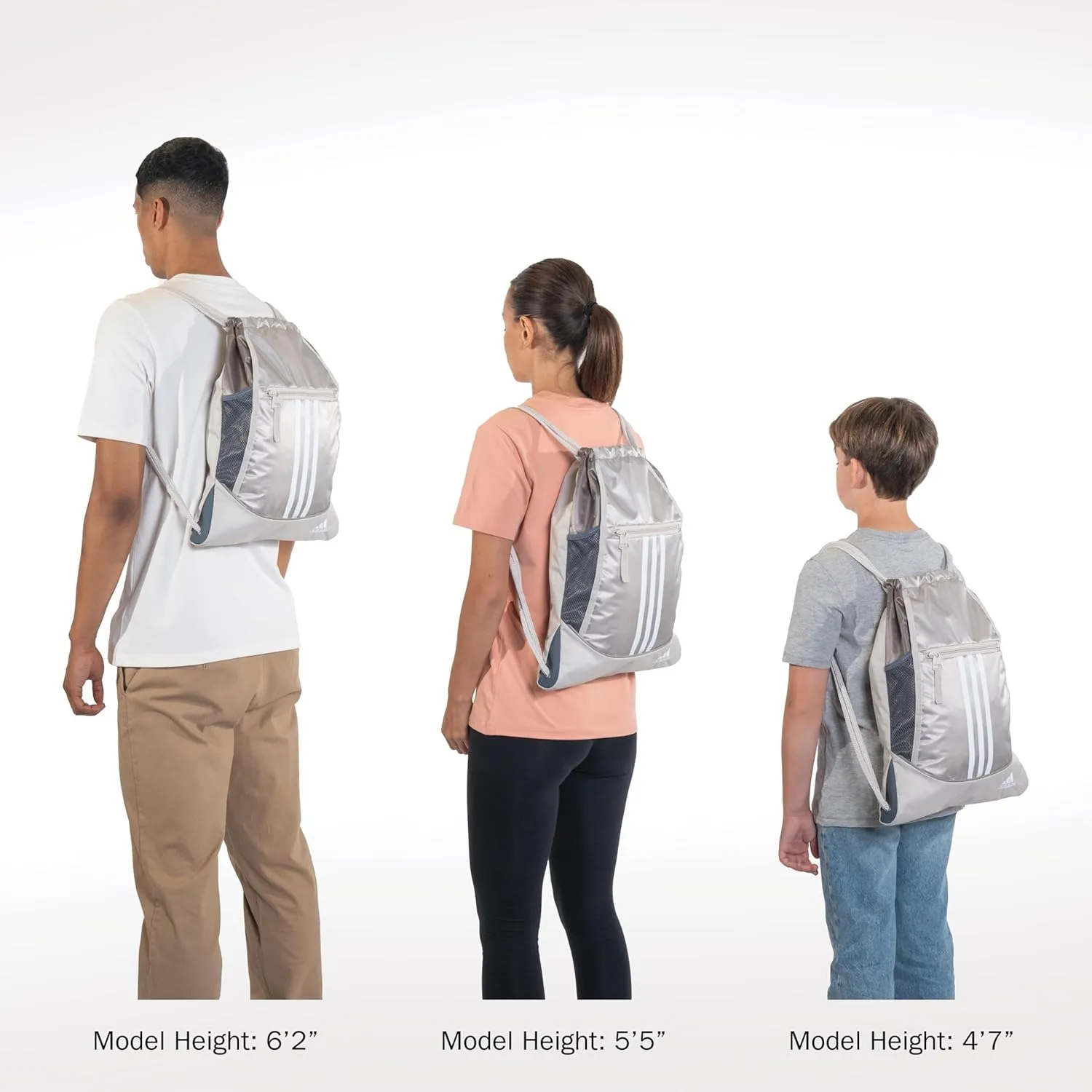 adidas Alliance Sackpack, Drawstring, Lightweight Small Gym Bag for Women, Soccer Backpack, Camouflage Wonder Beige/Onix Grey/Alumina Beige, One Size