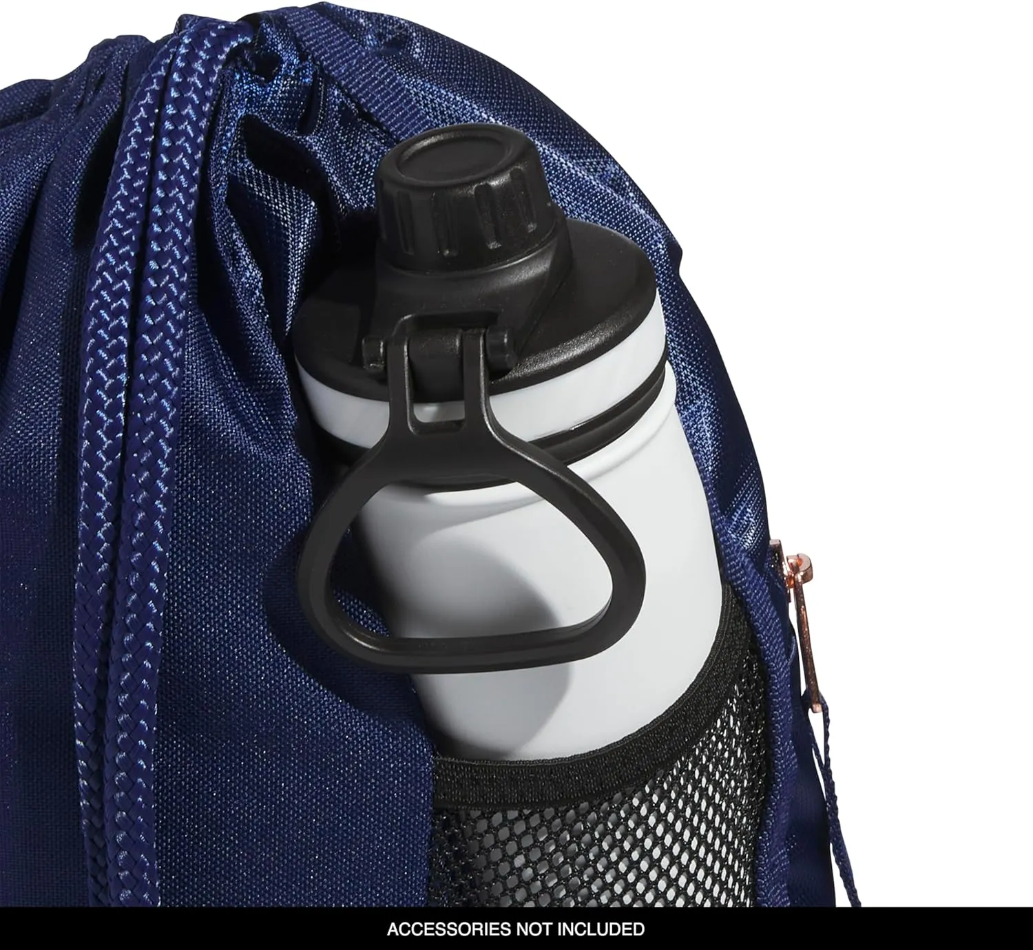 adidas Alliance Sackpack, Drawstring, Lightweight Small Gym Bag for Women, Soccer Backpack, Dark Blue/Rose Gold, One Size
