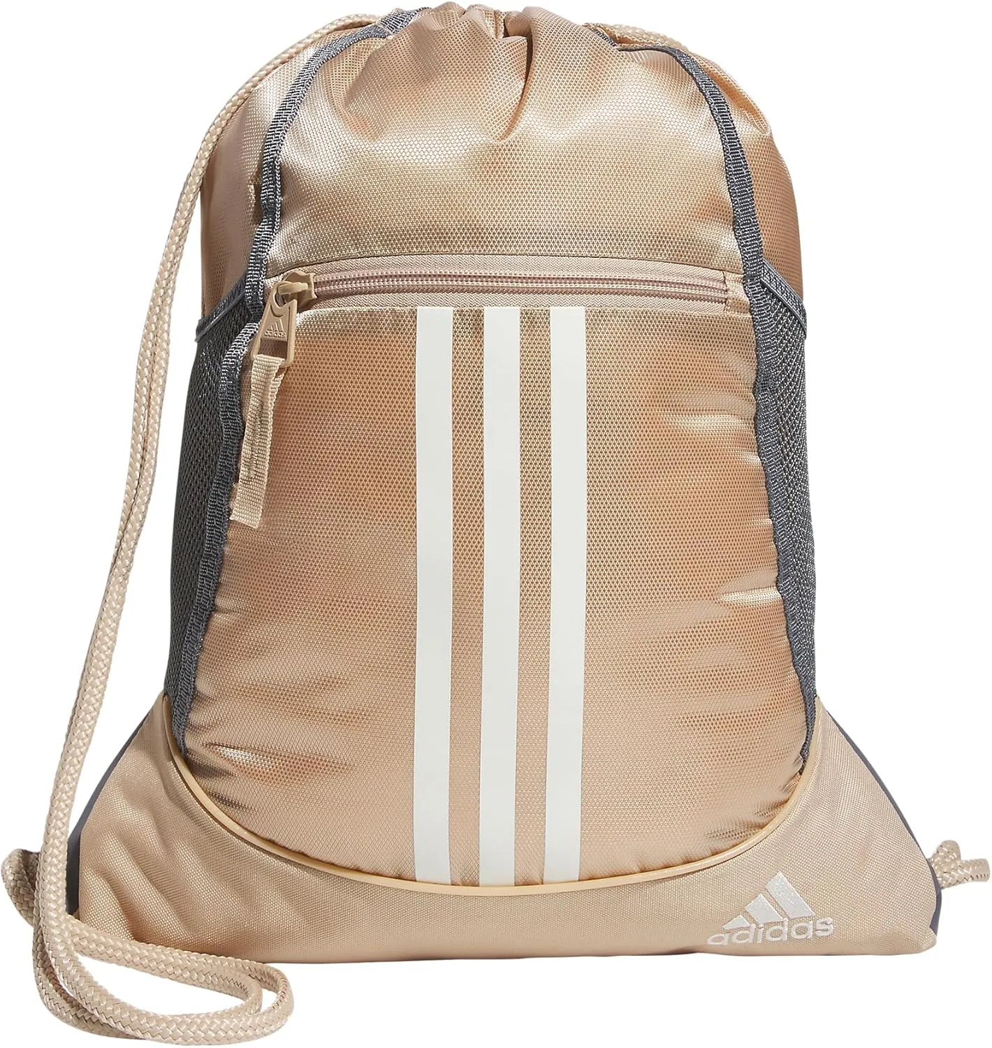 adidas Alliance Sackpack, Drawstring, Lightweight Small Gym Bag for Women, Soccer Backpack, Magic Beige/Off White, One Size