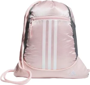adidas Alliance Sackpack, Drawstring, Lightweight Small Gym Bag for Women, Soccer Backpack, Sandy Pink/White, One Size