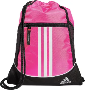 adidas Alliance Sackpack, Drawstring, Lightweight Small Gym Bag for Women, Soccer Backpack, Team Shock Pink, One Size