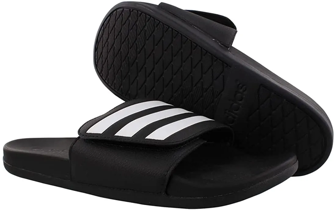 adidas Men's Adilette Slide Comfort Lightweight Sandal 9 Black/White