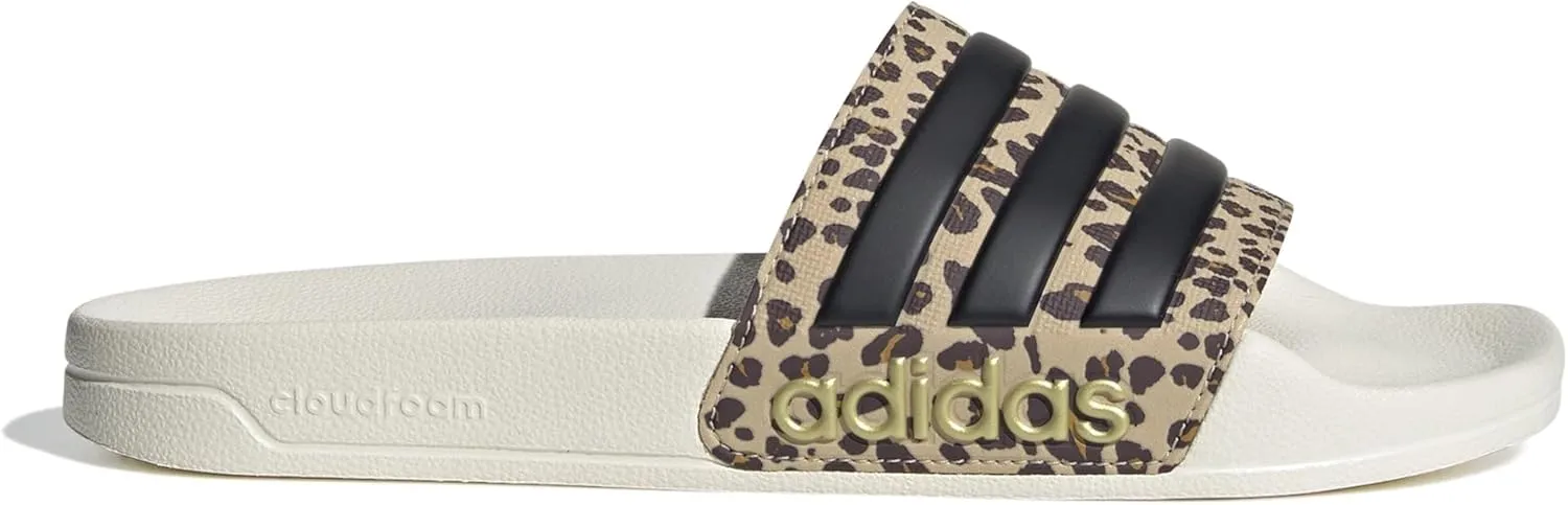 adidas Unisex Adilette Shower Slide Sandal, Off White/Black/Magic Beige, 6 US Men