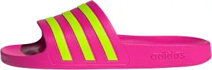 adidas Women's Adilette Aqua Slide Sandal, Shock Pink/Solar Slime/Shock Pink, 6