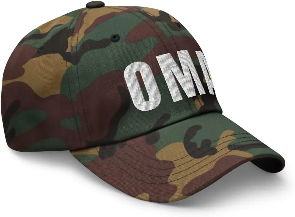 Airport Code OMA Hat Omaha Nebraska NE Dad Cap Embroidered Dad Hat Baseball Cap with Adjustable Buckle Strap