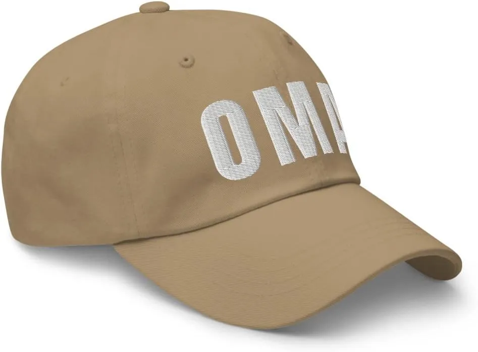 Airport Code OMA Hat Omaha Nebraska NE Dad Cap Embroidered Dad Hat Baseball Cap with Adjustable Buckle Strap