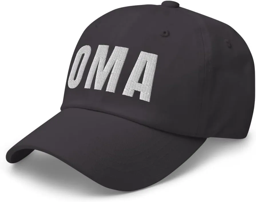 Airport Code OMA Hat Omaha Nebraska NE Dad Cap Embroidered Dad Hat Baseball Cap with Adjustable Buckle Strap