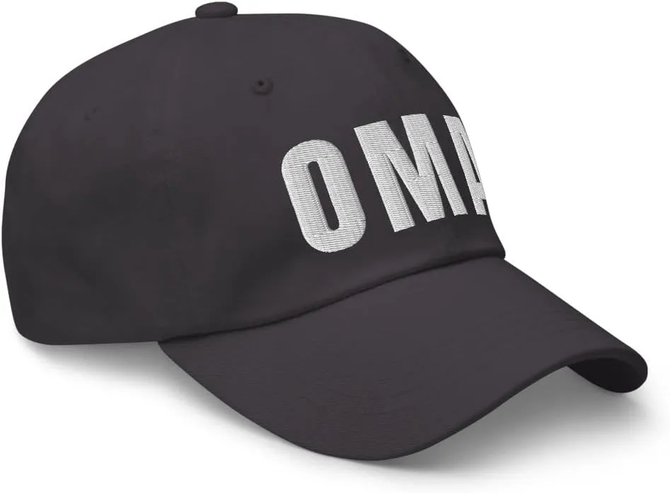 Airport Code OMA Hat Omaha Nebraska NE Dad Cap Embroidered Dad Hat Baseball Cap with Adjustable Buckle Strap