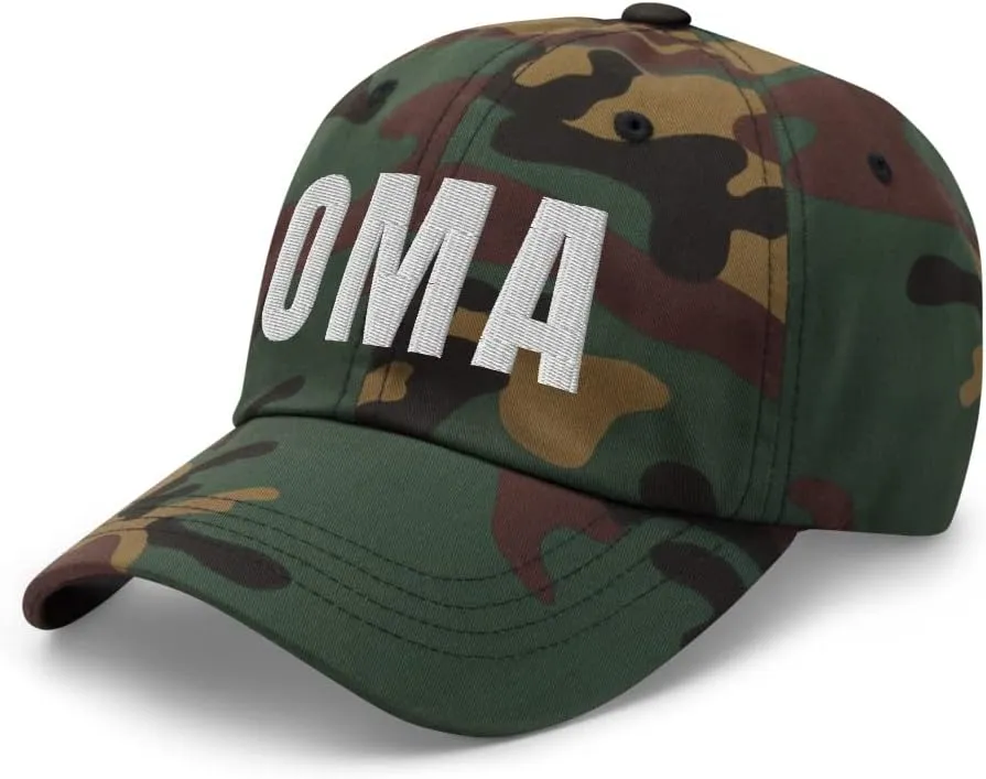 Airport Code OMA Hat Omaha Nebraska NE Dad Cap Embroidered Dad Hat Baseball Cap with Adjustable Buckle Strap