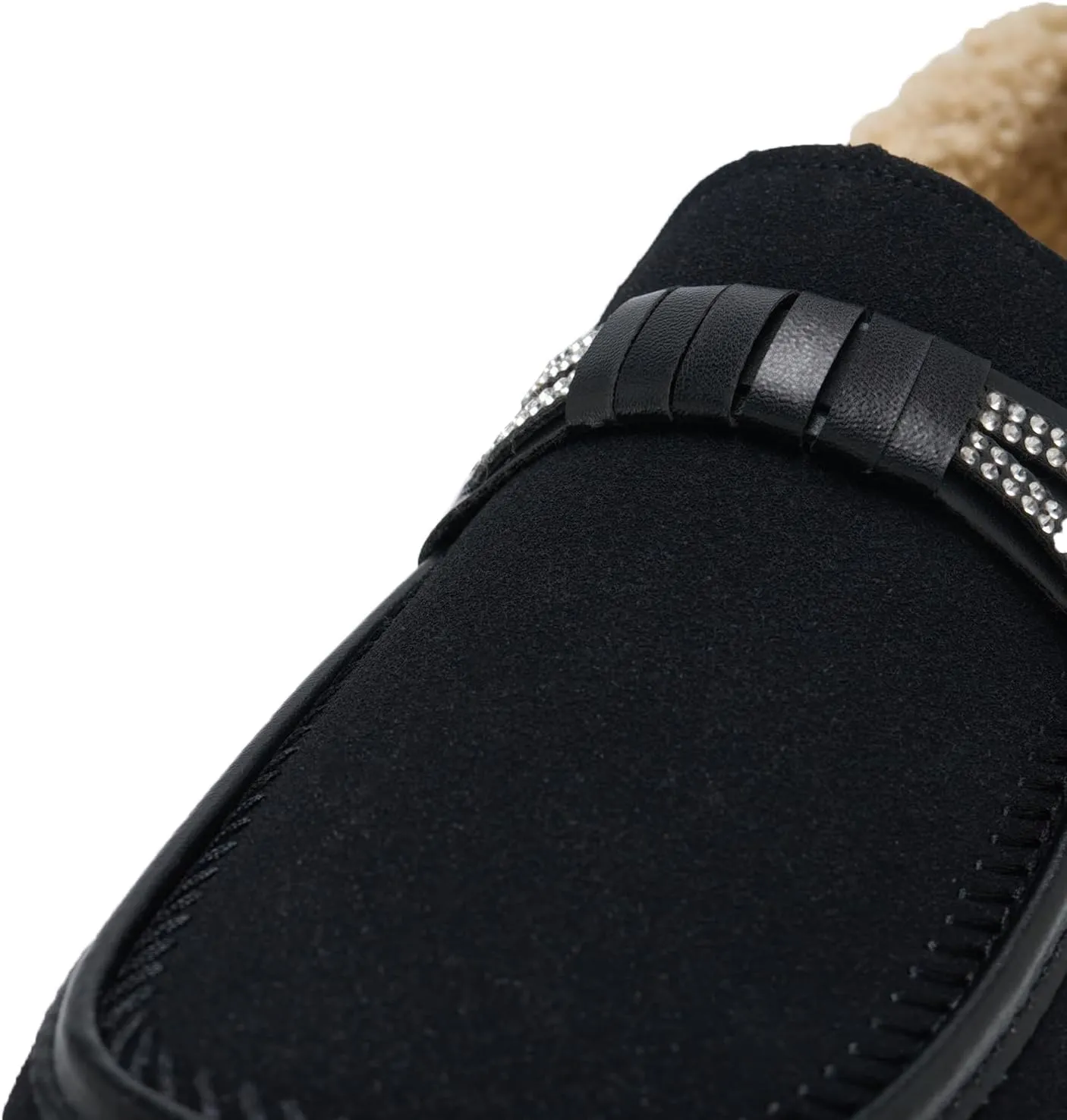 Alexis Leroy Women's Memory Foam Moccasin Slippers Fuzzy Indoor/Outdoor Slip-On Faux Fur Lining Loafers