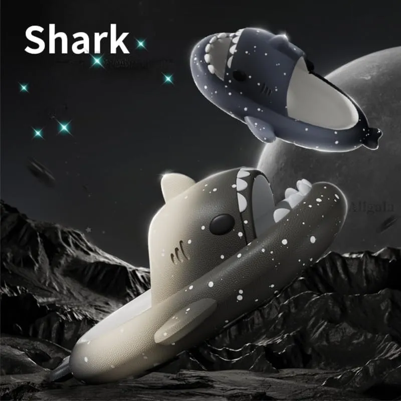 allgala Shark Slides for Women Men and Big Kids Novelty Soft Slippers Open Toe Shark Sandals Cushioned Slides Beach Pool Shower Cruise Slippers with Comfy Cushioned Thick Sole