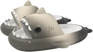 allgala Shark Slides for Women Men and Big Kids Novelty Soft Slippers Open Toe Shark Sandals Cushioned Slides Beach Pool Shower Cruise Slippers with Comfy Cushioned Thick Sole