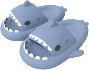 allgala Shark Slides for Women Men and Big Kids Novelty Soft Slippers Open Toe Shark Sandals Cushioned Slides Beach Pool Shower Cruise Slippers with Comfy Cushioned Thick Sole