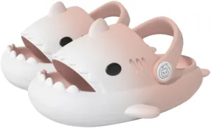 allgala Shark Slides Slippers with Backtrap Non-Slip Novelty Open Toe Sandals for Boys Girl Indoor & Outdoor Comfy Cushioned Thick Sole Cute Cartoon Shower Cloud Slippers Beach Pool Shoes