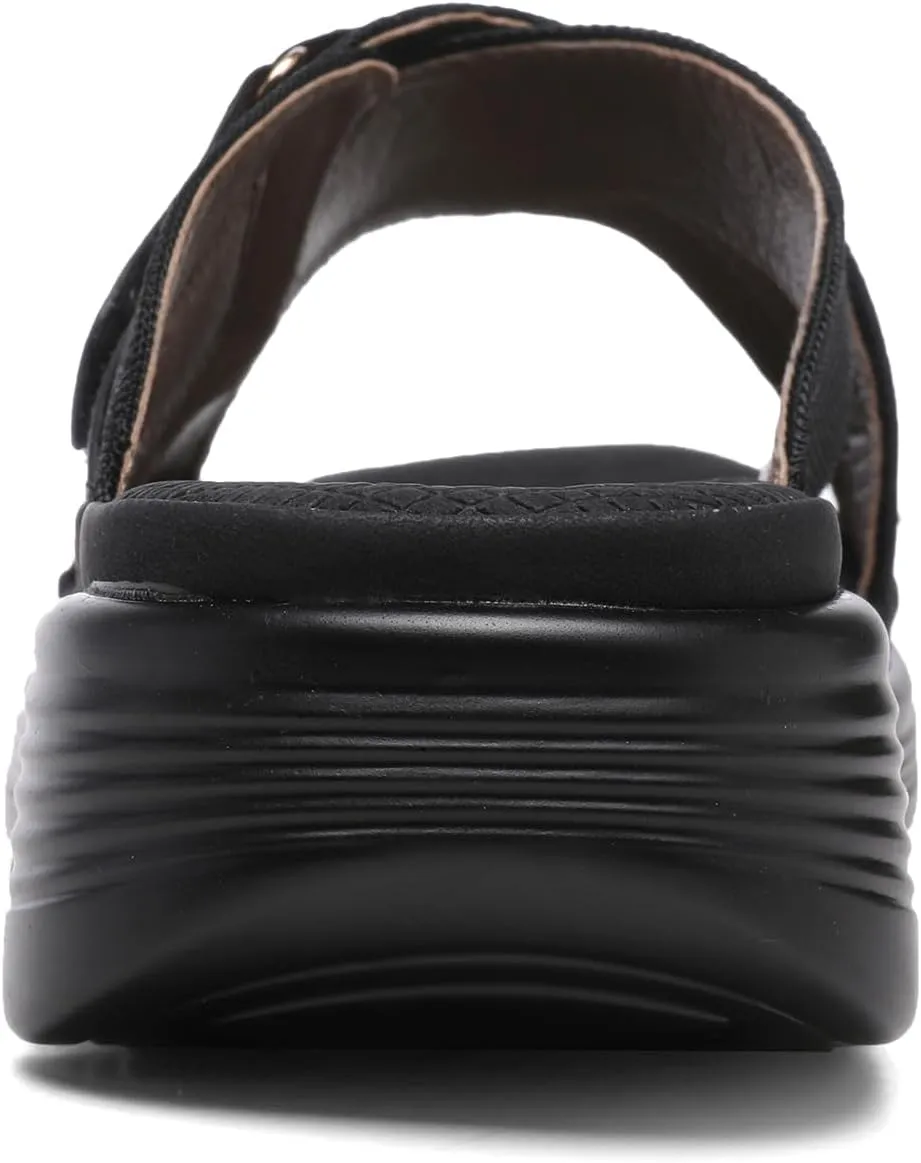Altxic Women's Open Toe Crisscross Woven Comfy Casual Slip On Casual Walking Sport Slide Sandals With Adjustable Buckle Strap Summer Beach Shoe