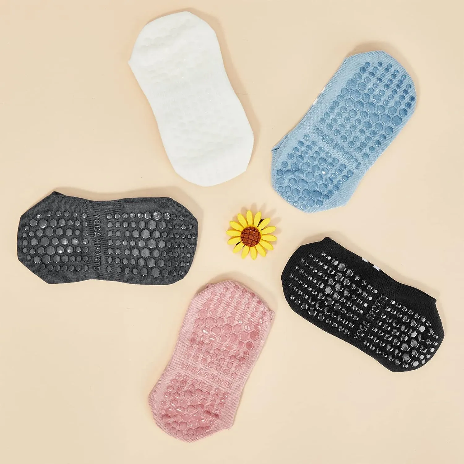 American Trends Pilates Socks with Grips for Women Yoga & Barre - Non Slip