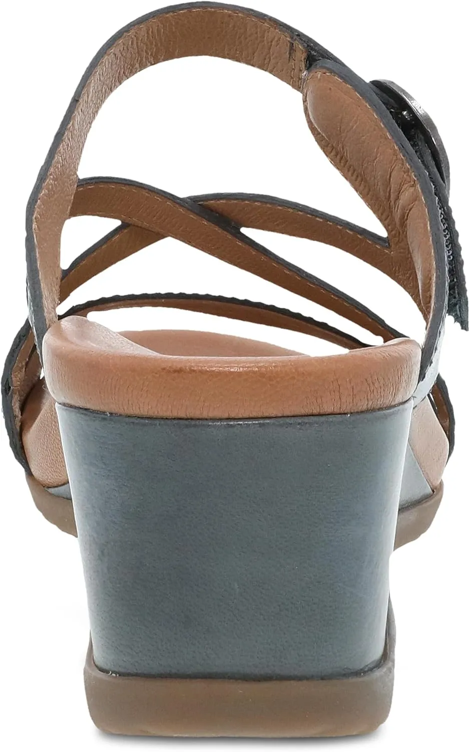 Ana Wedge Sandal for Women – Cushioned, Contoured Footbed for All-Day Comfort and Support – Adjustable Hook & Loop Strap with Buckle Detail – Lightweight Rubber Outsole